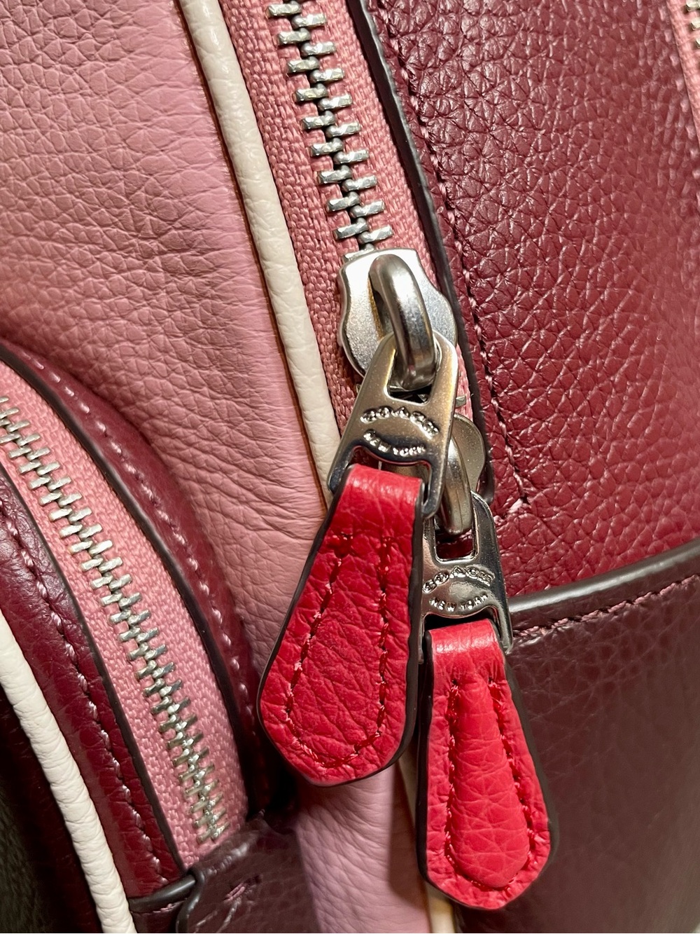 Coach Mini Court Powder Pink Multi Colorblock Ski Speed Backpack New! - Picture 12 of 15